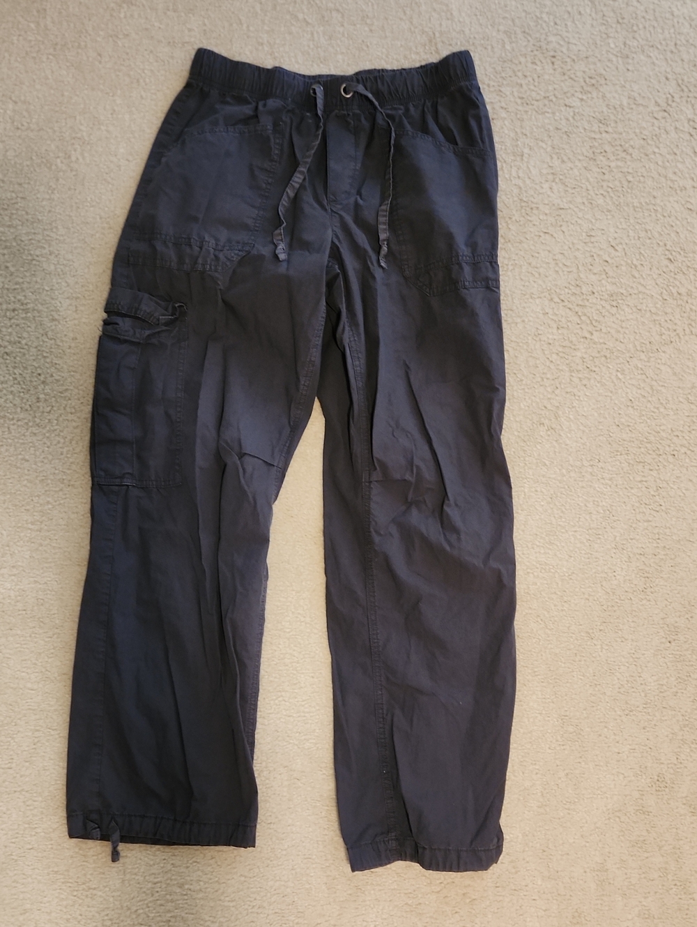 Aerie Dark Grey Drawstring Cargo Pants - Black